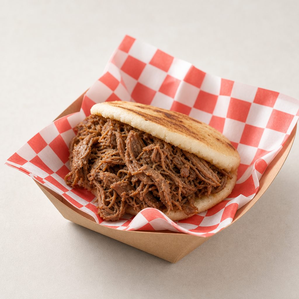Shredded Beef Arepa.