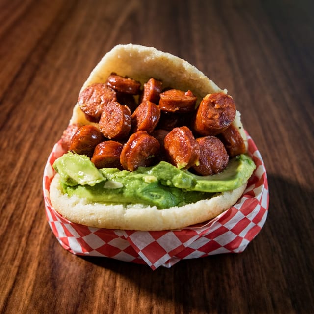 Chistorra & Avocado Arepa.