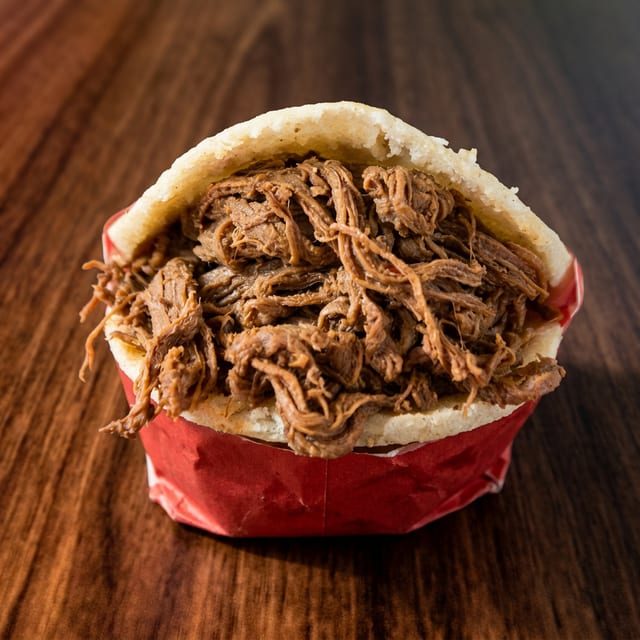 Shredded Beef Arepa.